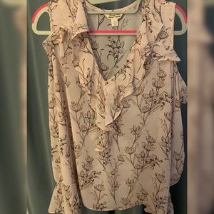 Feminine cold shoulder long sleeve blouse